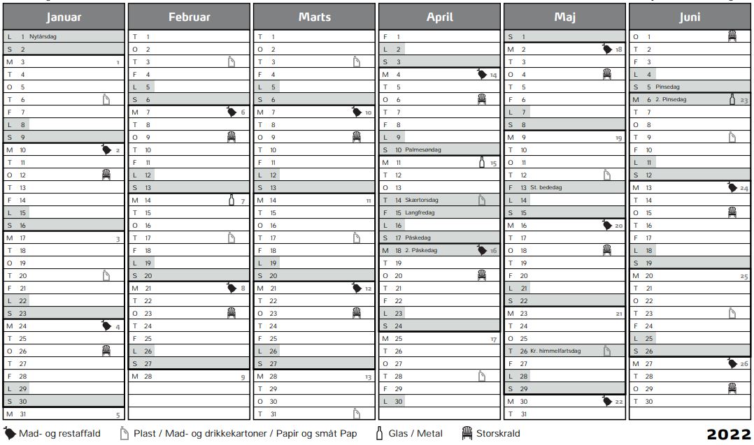 Hvornår får jeg hentet mit affald? Tømningskalender for 2022 er klar ...