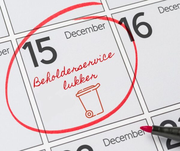 Beholderservice lukker ned fra 15. december