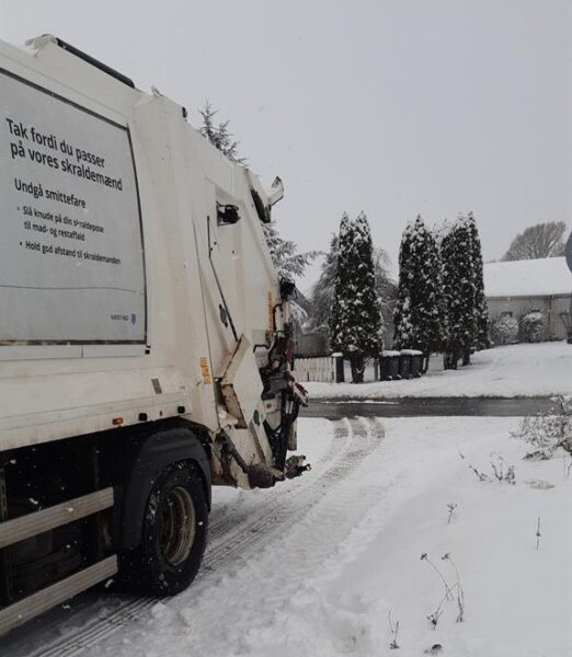 Manglende tømning grundet sne og glatte veje